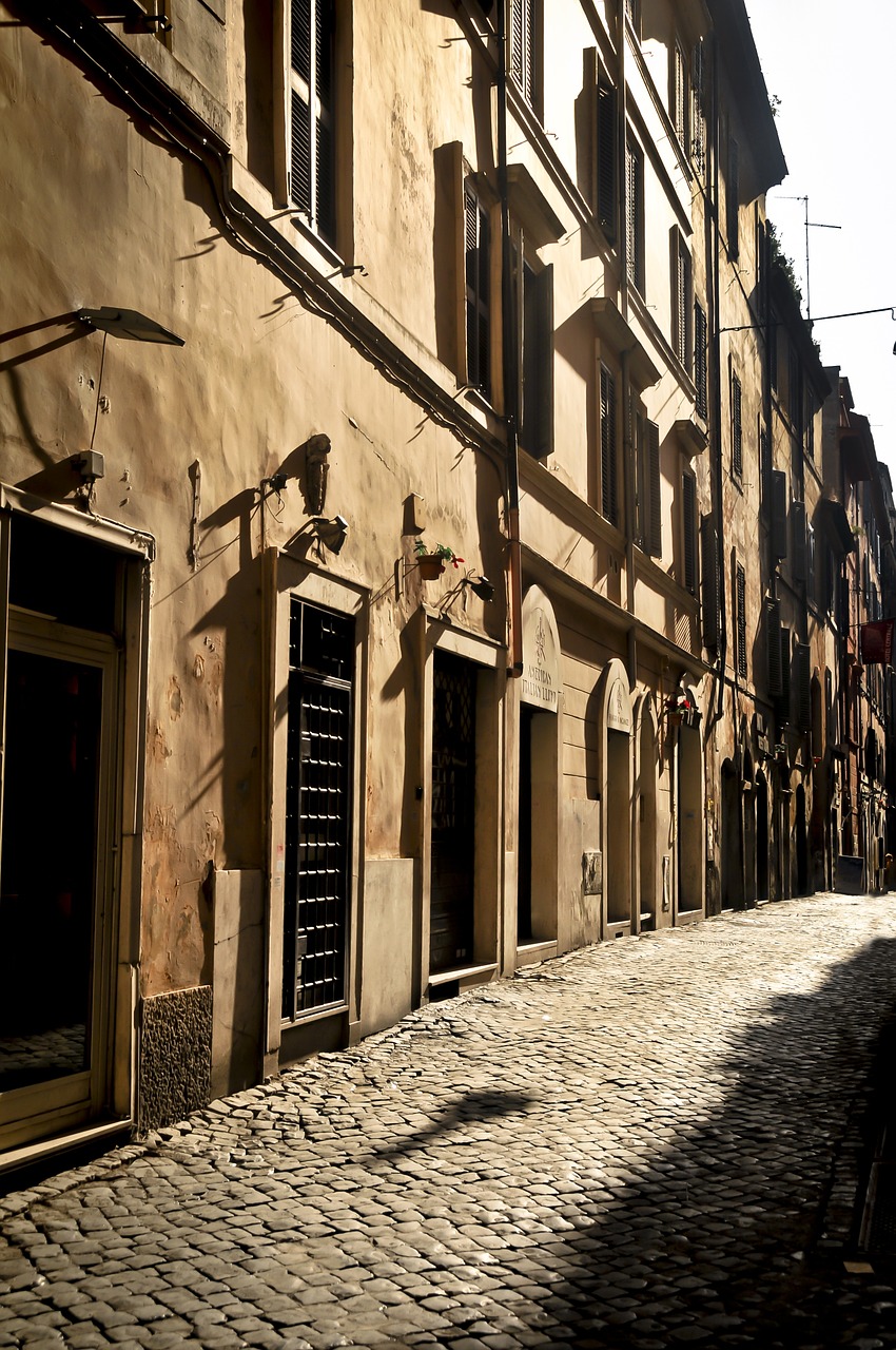 street in rome sunset city free photo