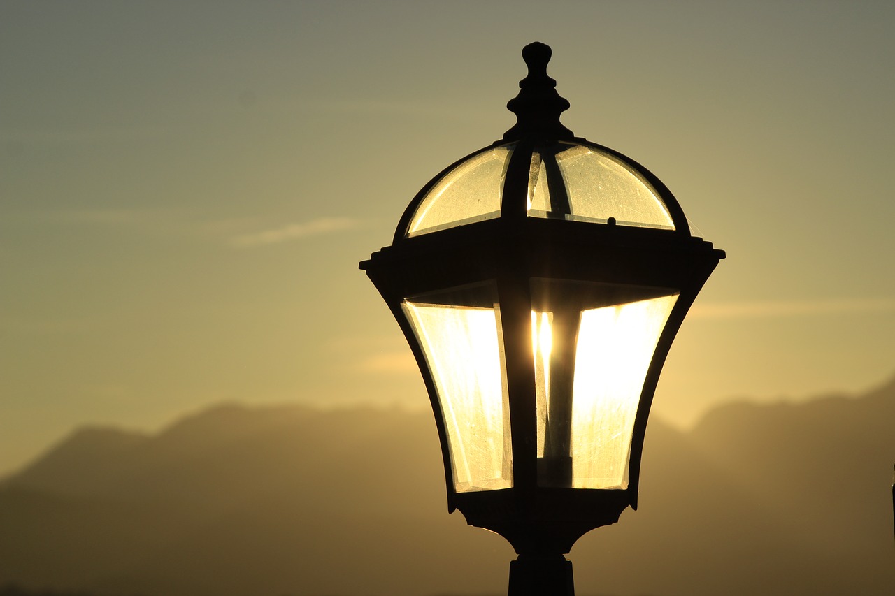 street lamp lamp sunset free photo