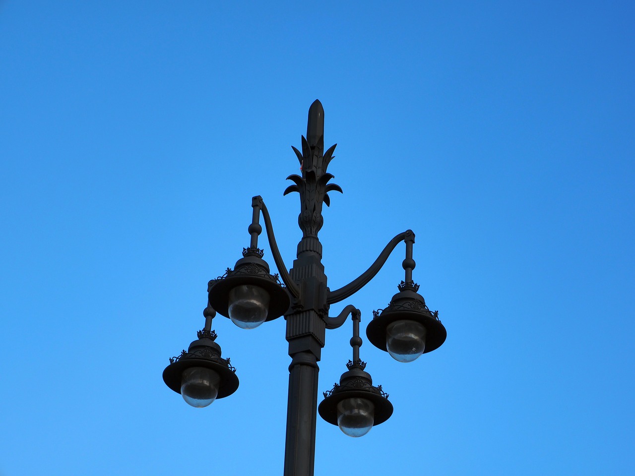 street lamp blue sky iron free photo