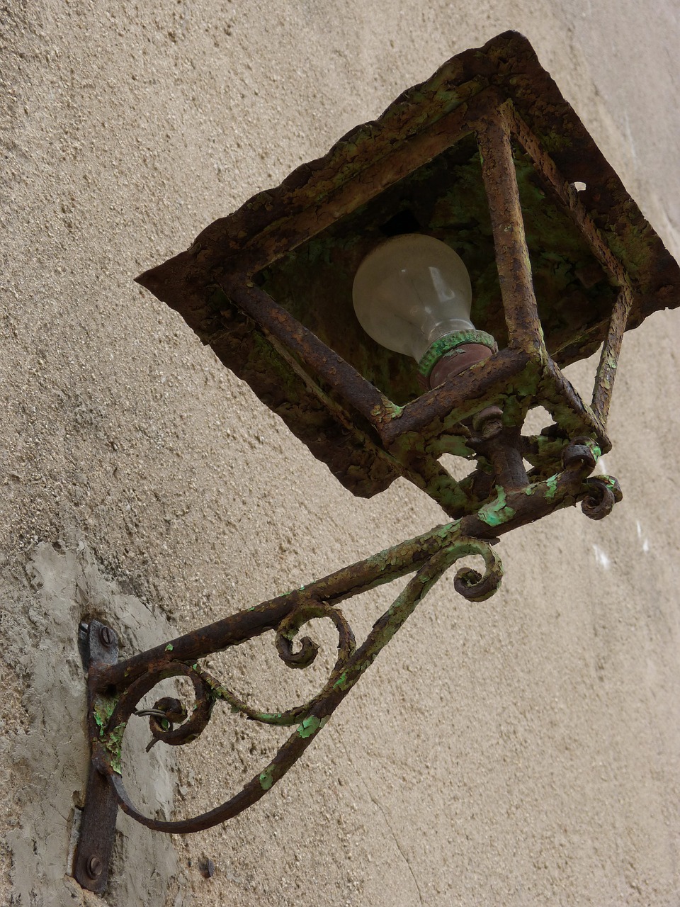 street lamp old ruin free photo