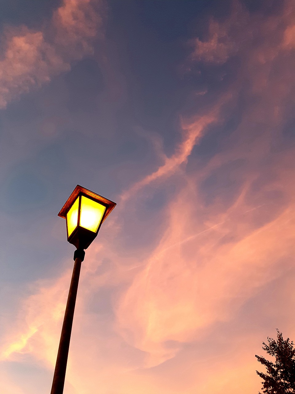 street light  abendstimmung  clouds free photo