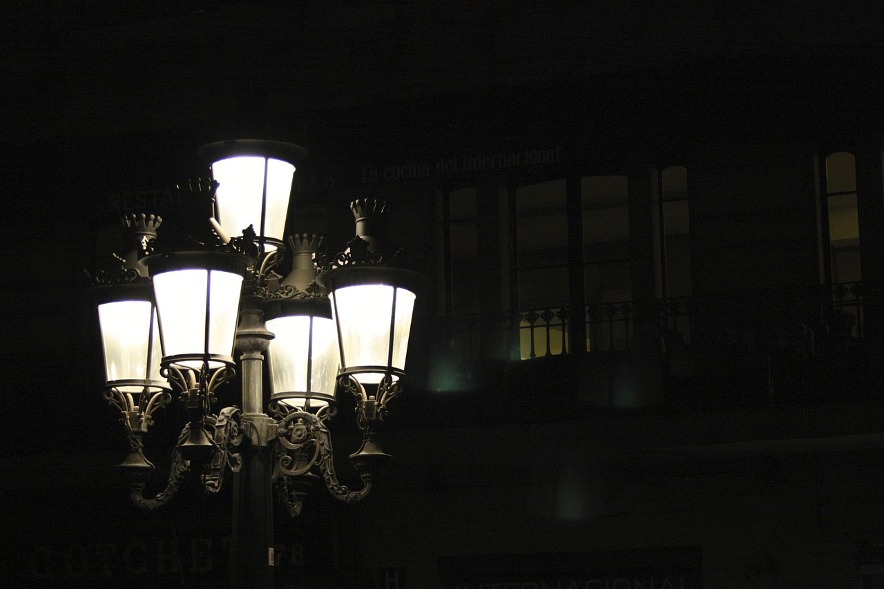 street light night city free photo