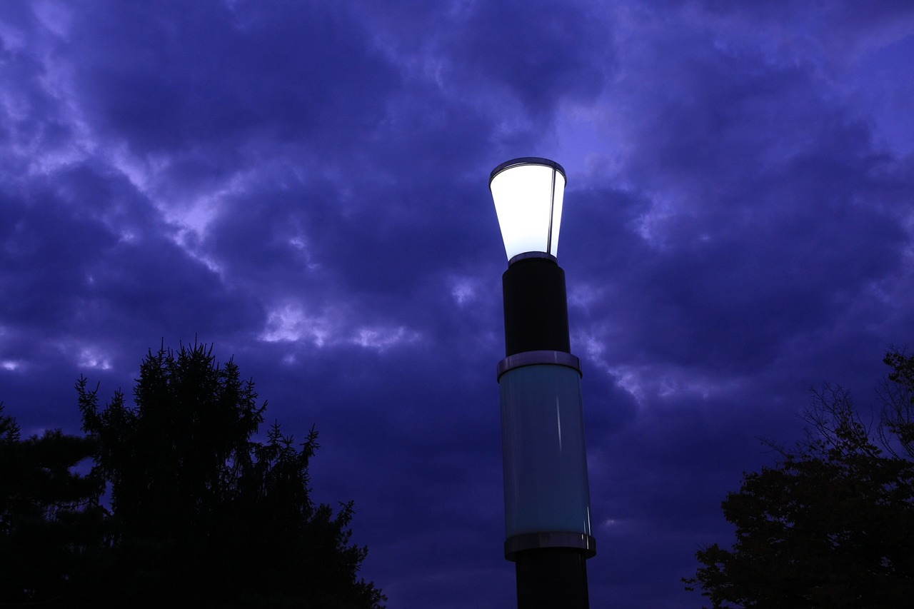 street lights night view lighting free photo