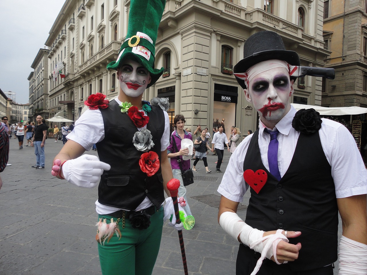 street mimes florence italy free photo