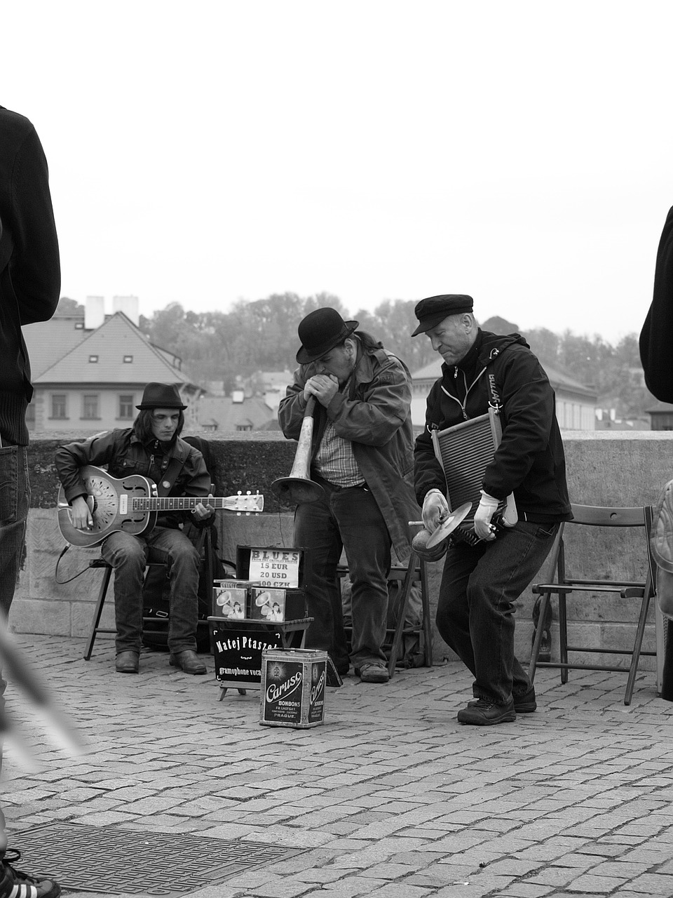 street musicians prague charles bridge free photo