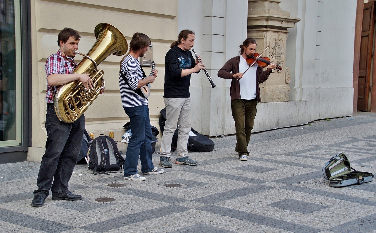 street performers group musicians free photo