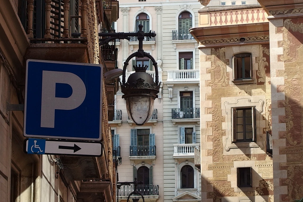 street sign lamp barcelona free photo