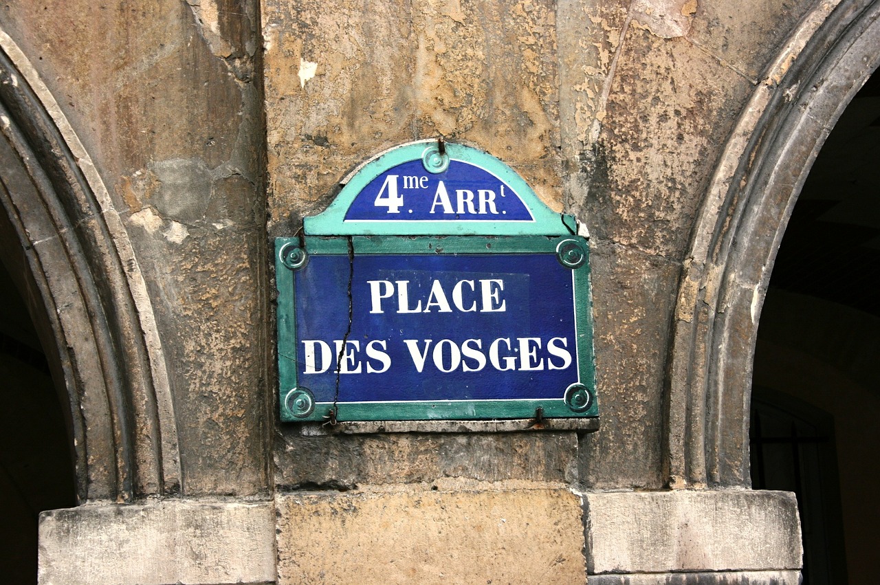 street sign place de vosges paris free photo