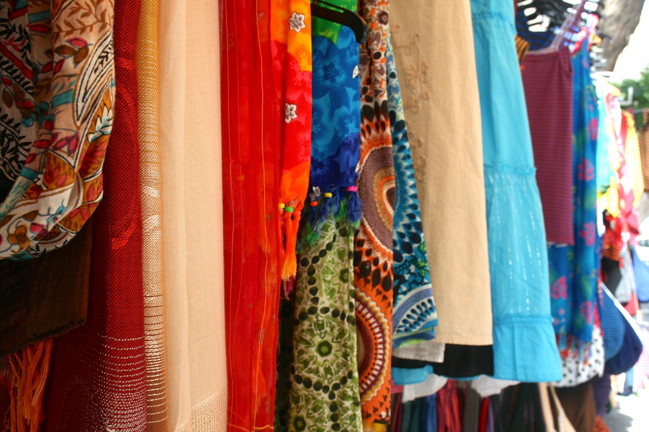 street vendor fabric vendor free photo