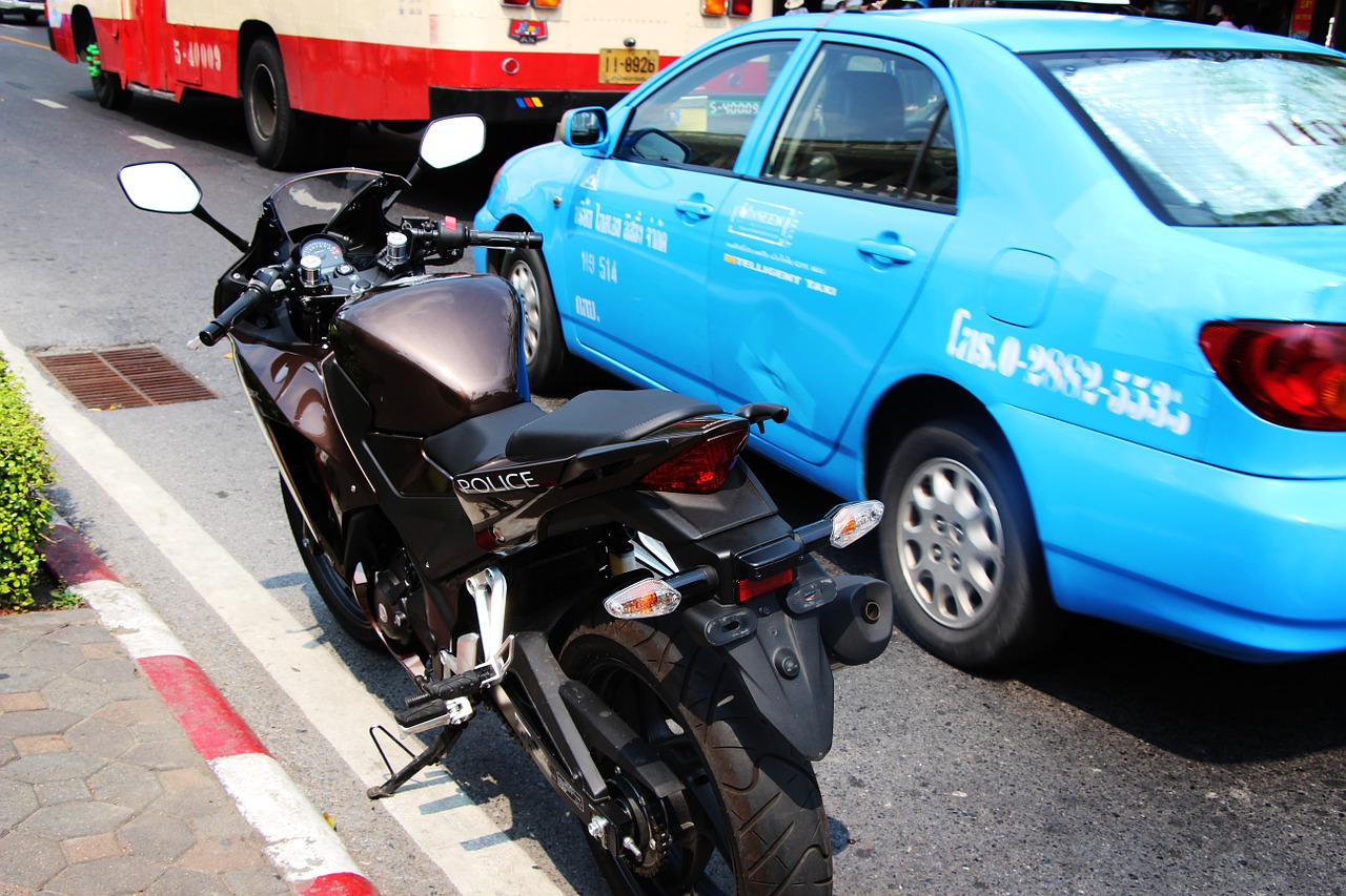 street view motorcycle car free photo