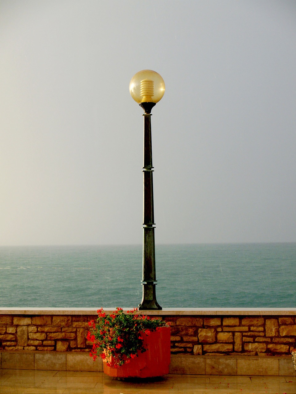 streetlight sea outdoor free photo