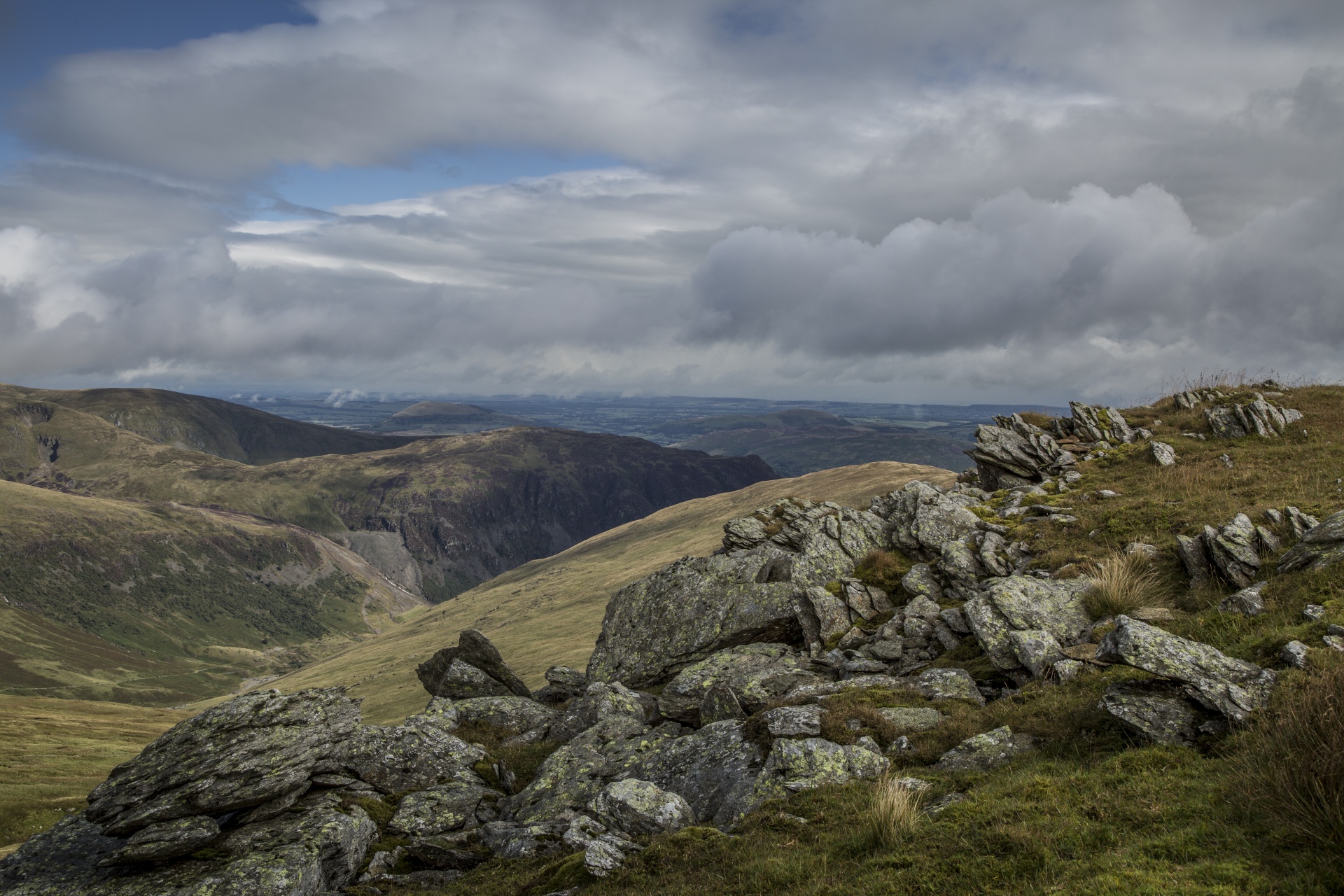 helvellyn striding edge low clouds free photo