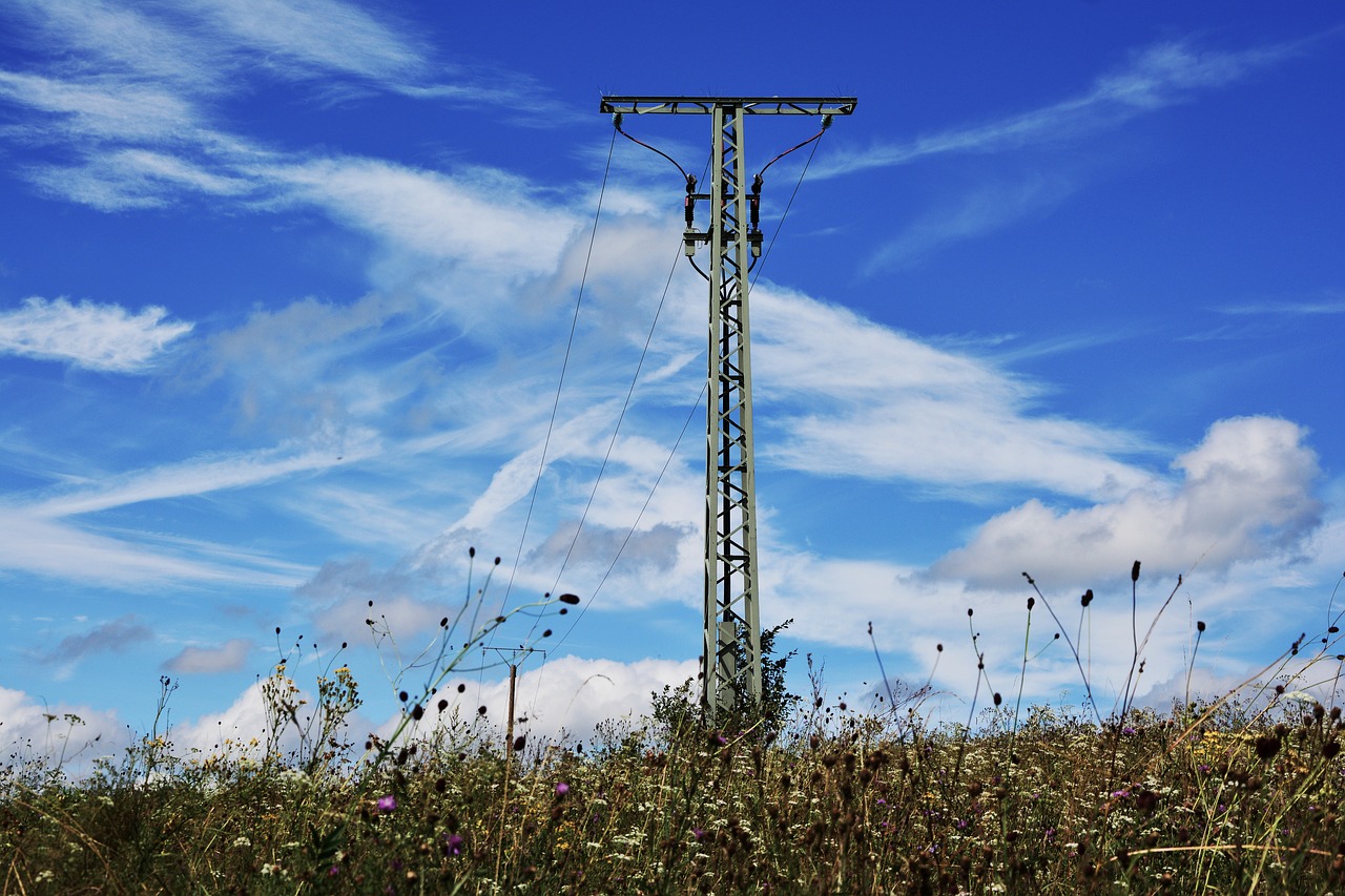 strommast current power line free photo