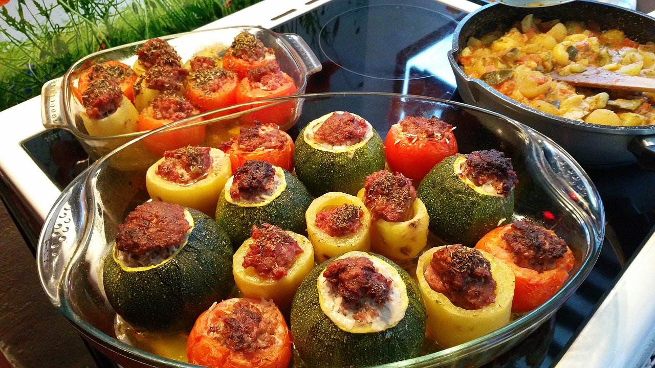 stuffed vegetables provence minced meat free photo