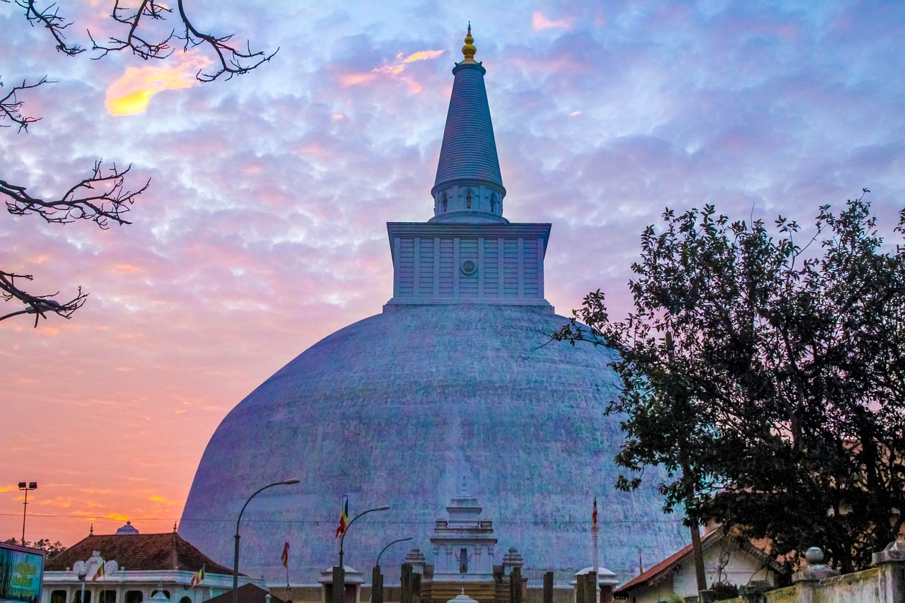 stupa sunset asia free photo