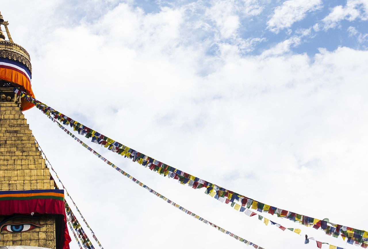 stupa flag prayer flags free photo