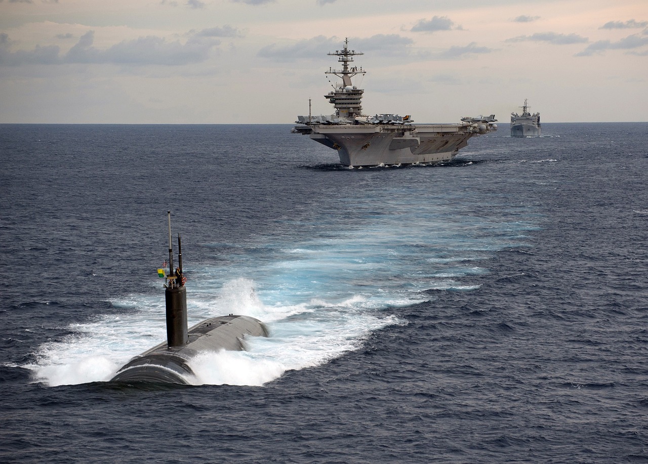 submarine aircraft carrier battleship free photo