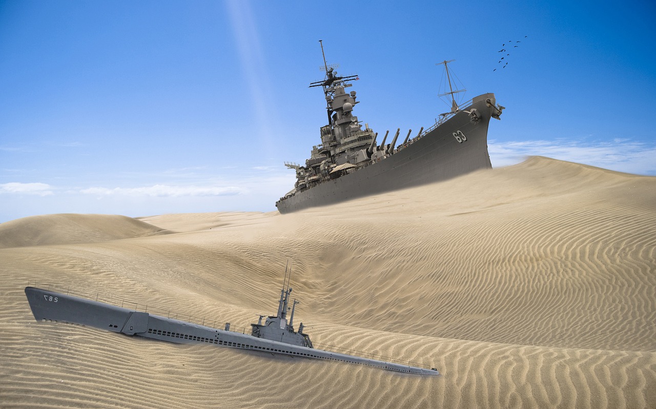 submarine  ship of war  desert free photo