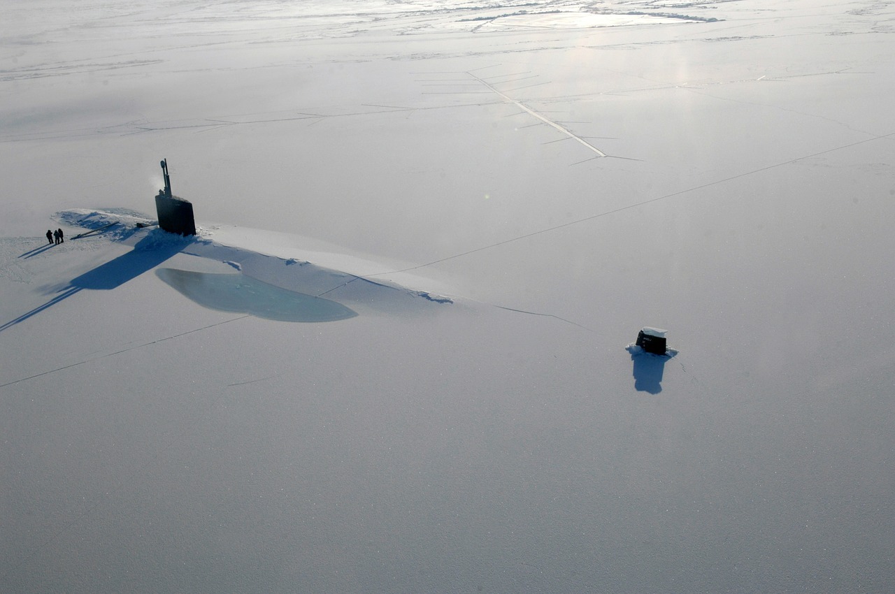 submarine surfaced ice free photo