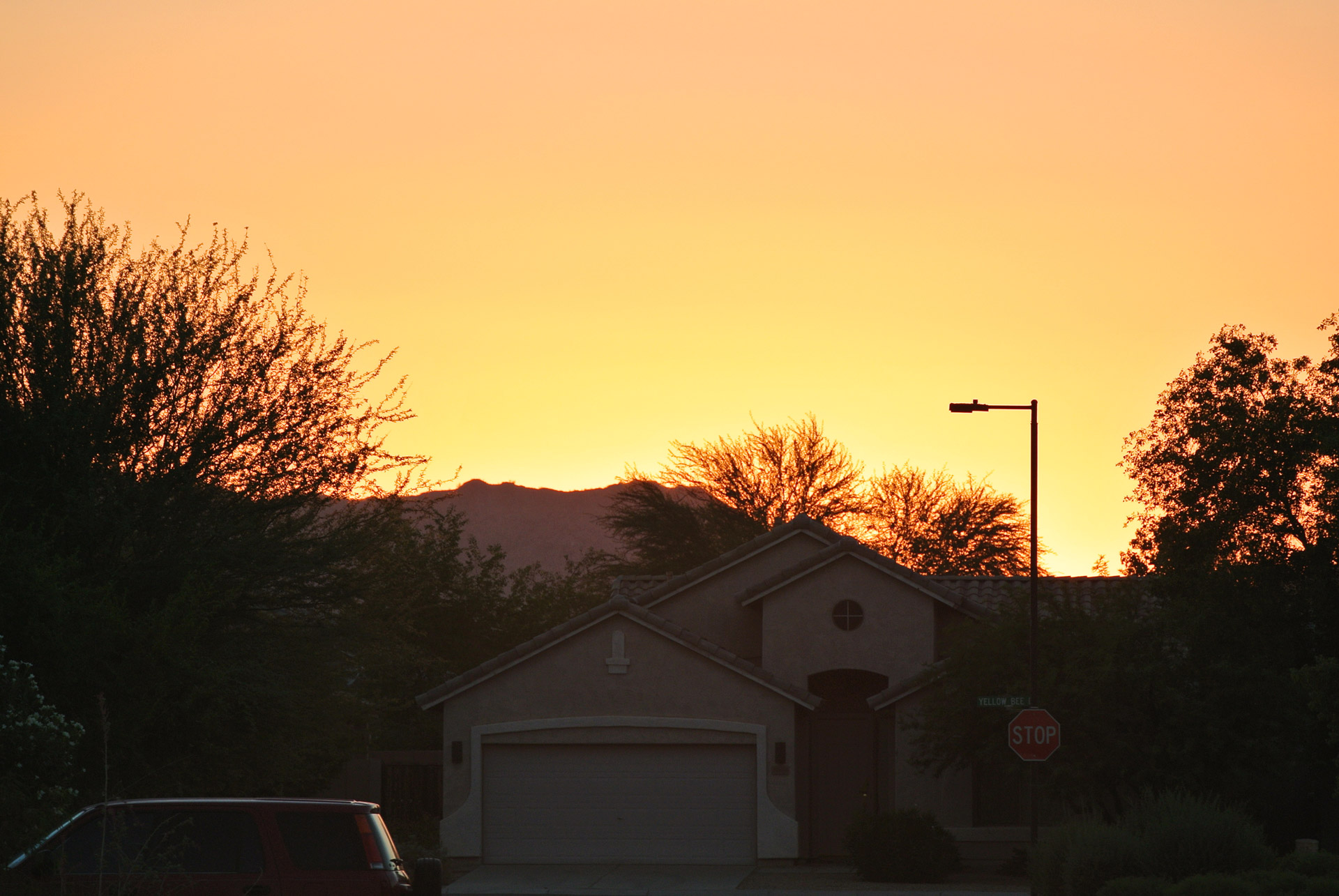 sunset suburbia landscape free photo