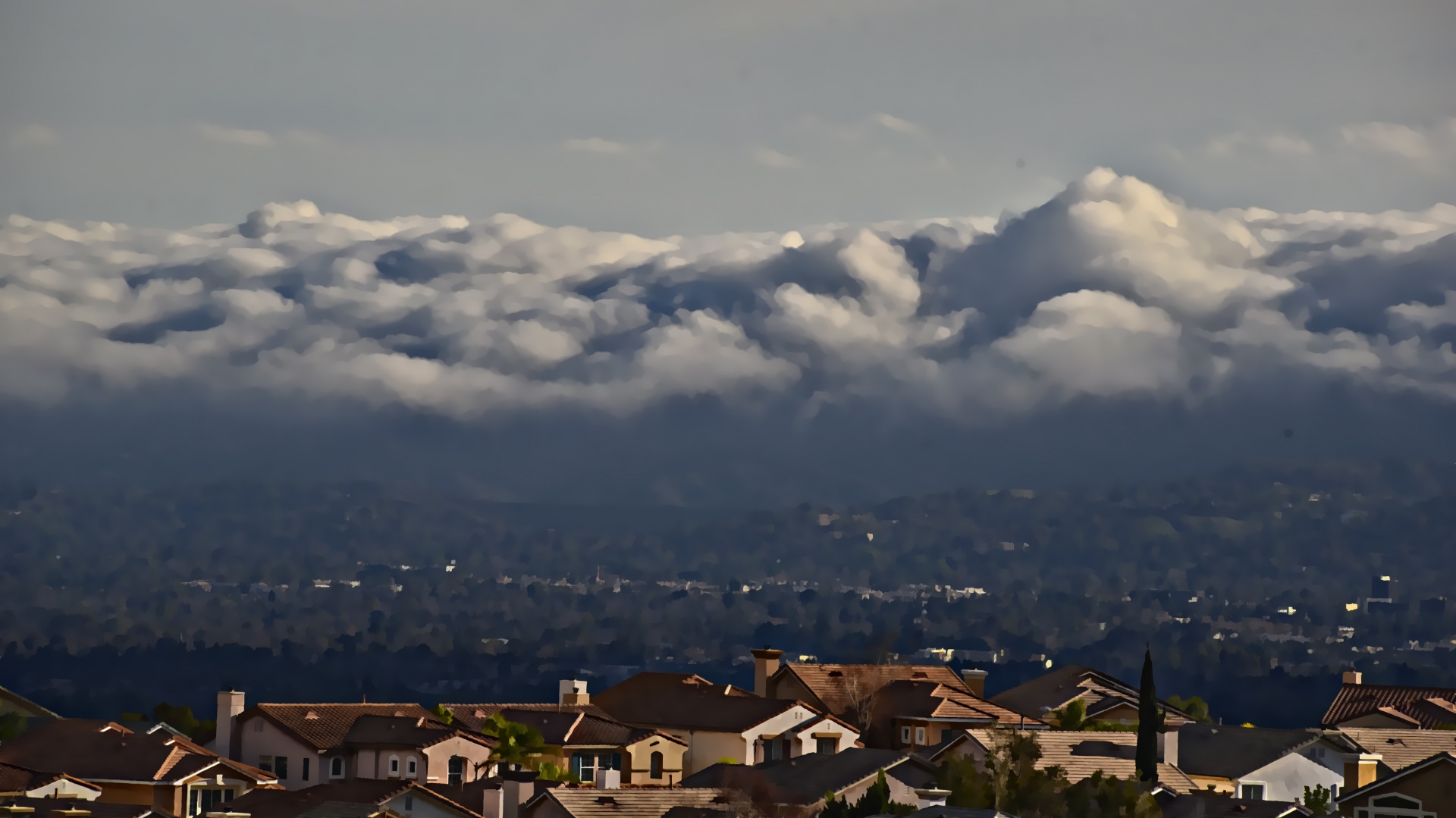 suburbs clouds rain free photo