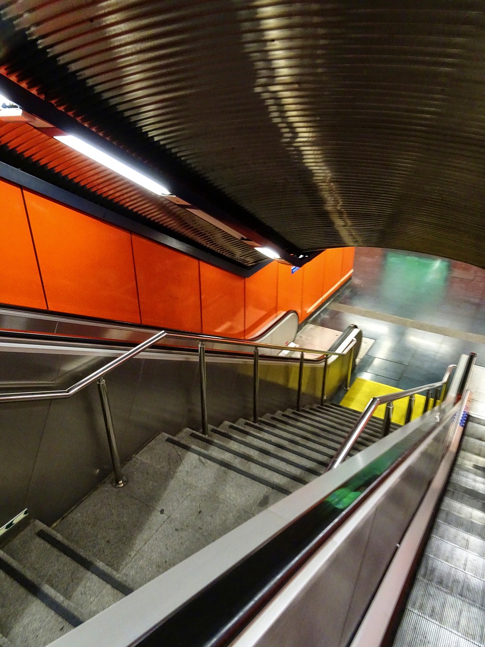 subway stairs city free photo