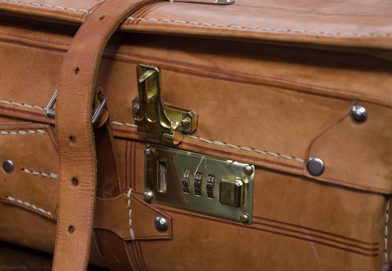 suitcase  leather  retro free photo