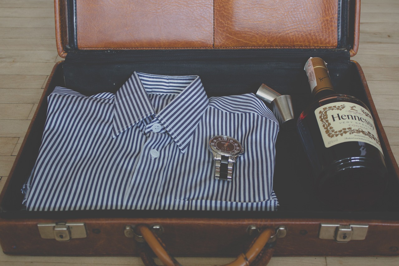 suitcase shirt wine free photo