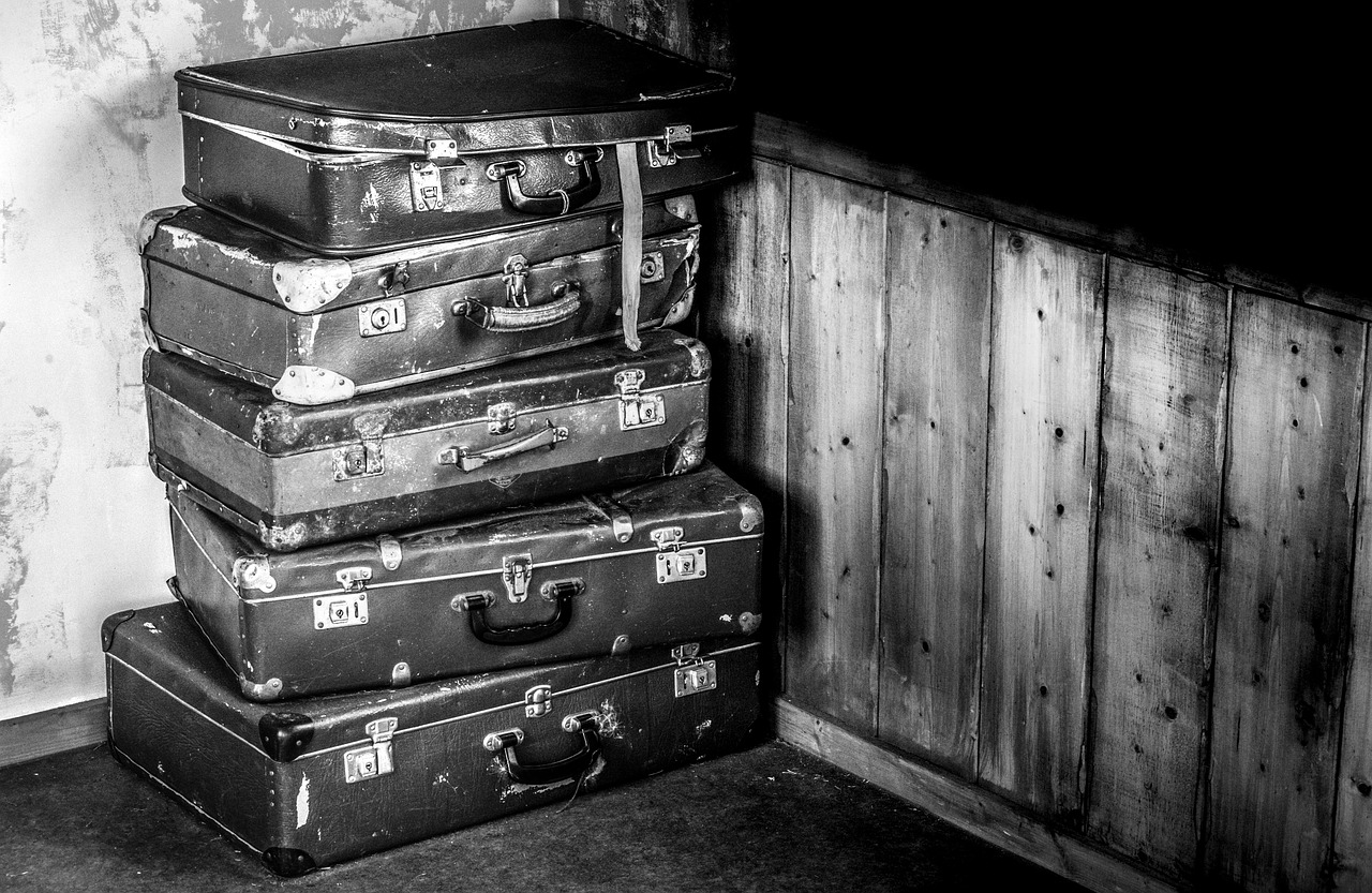 suitcases train black free photo