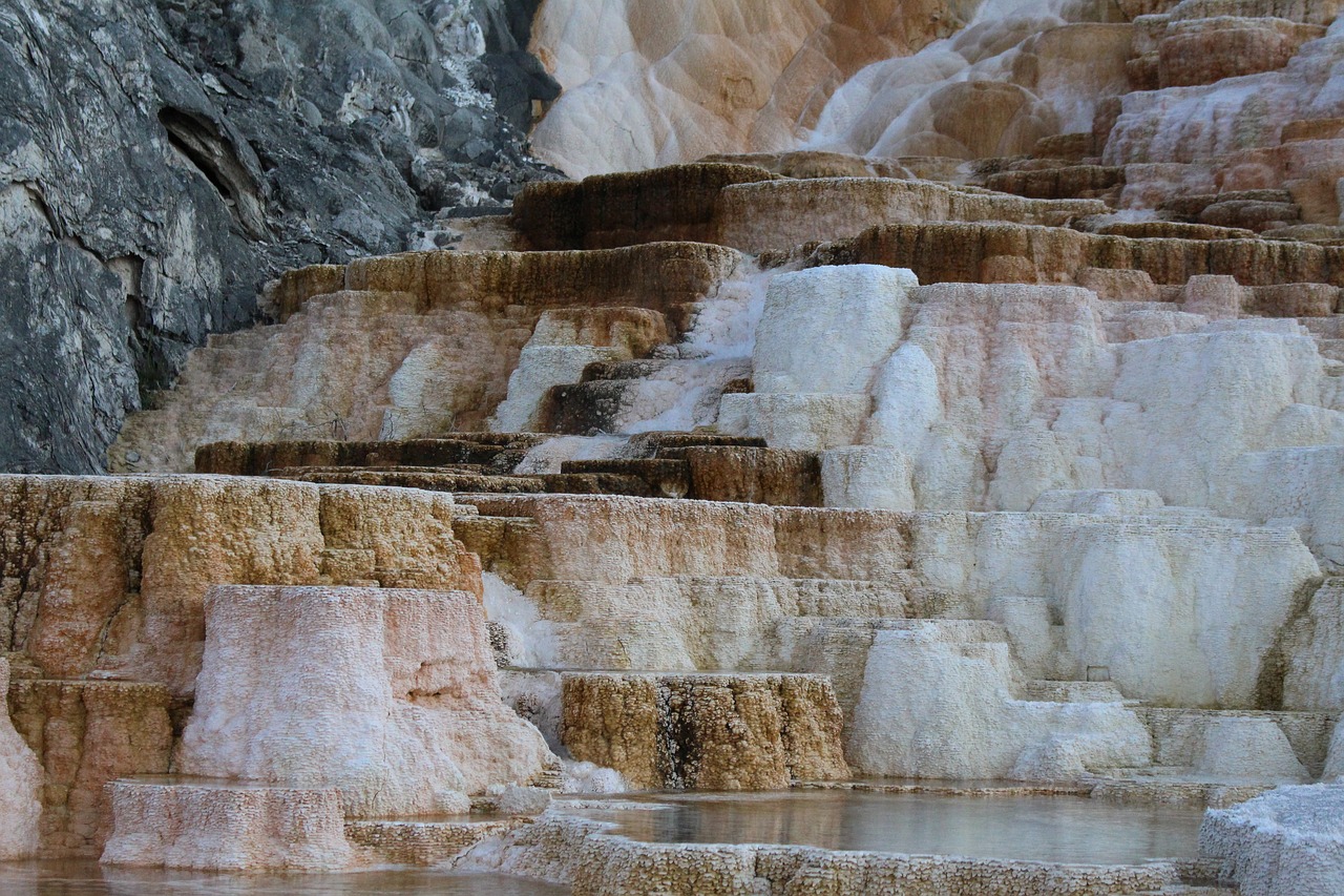 sulfur yellowstone formation free photo