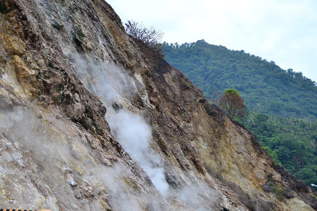 sulphur rocks pools free photo