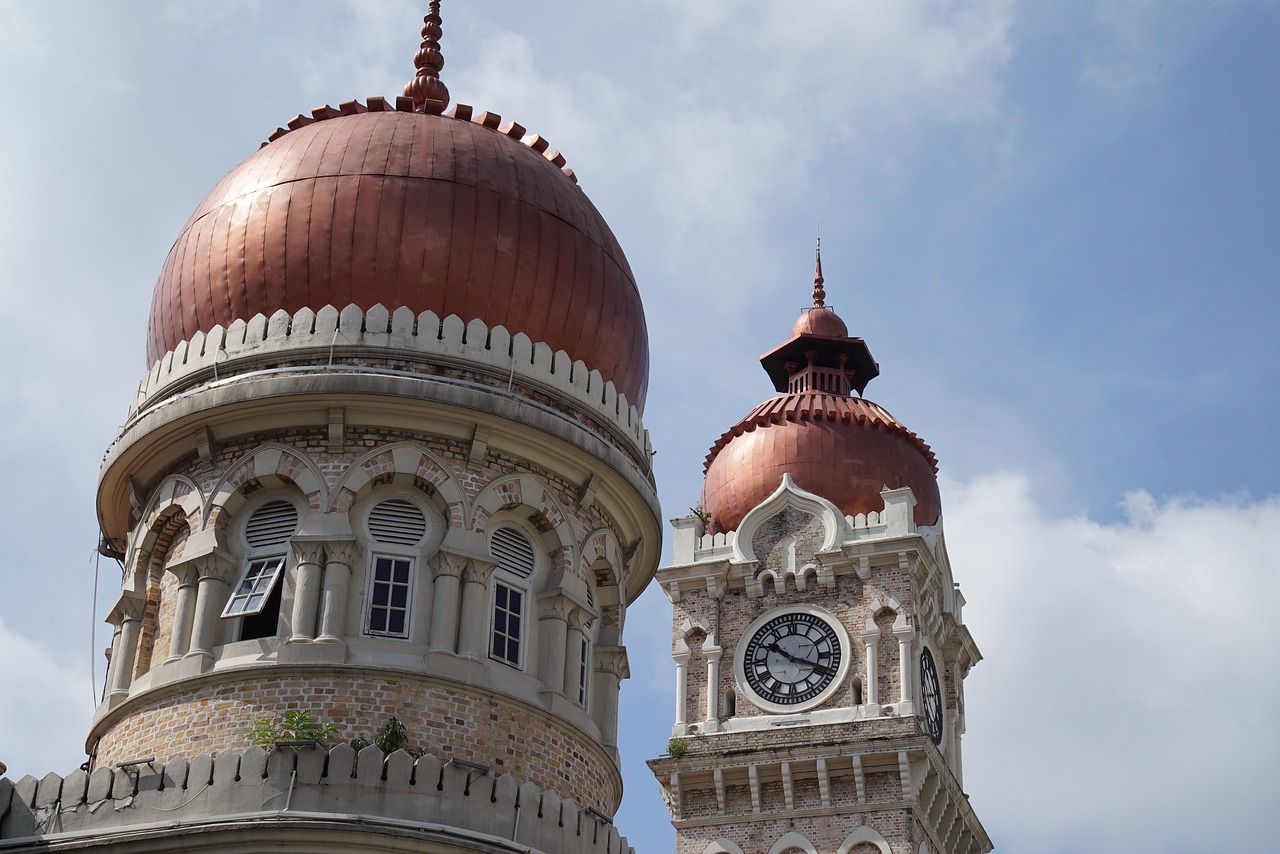 sultan abdul samad building clock tower historical free photo