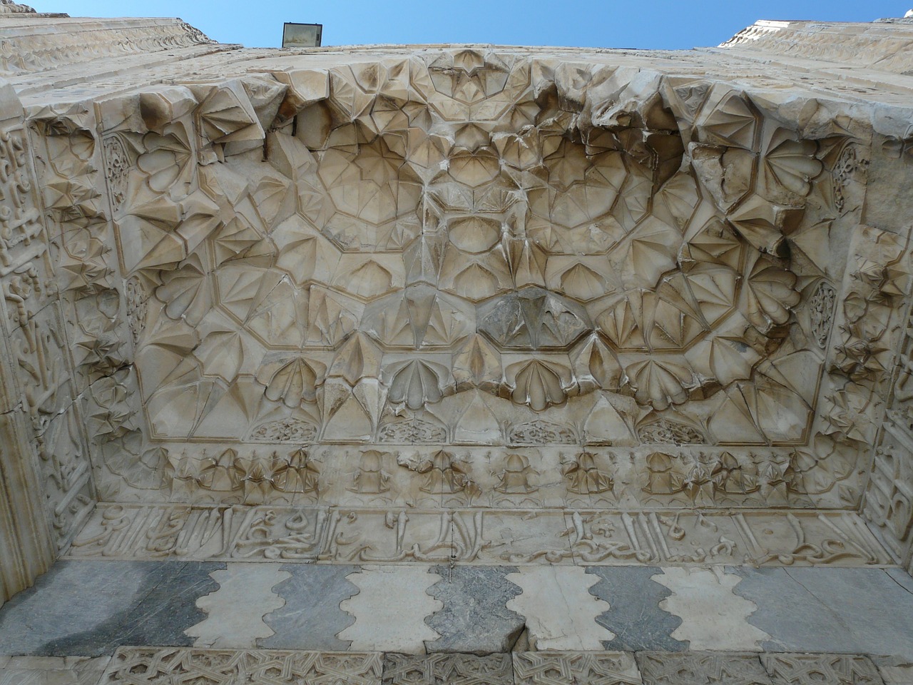 sultanhan caravansary decorated portal caravanserai free photo
