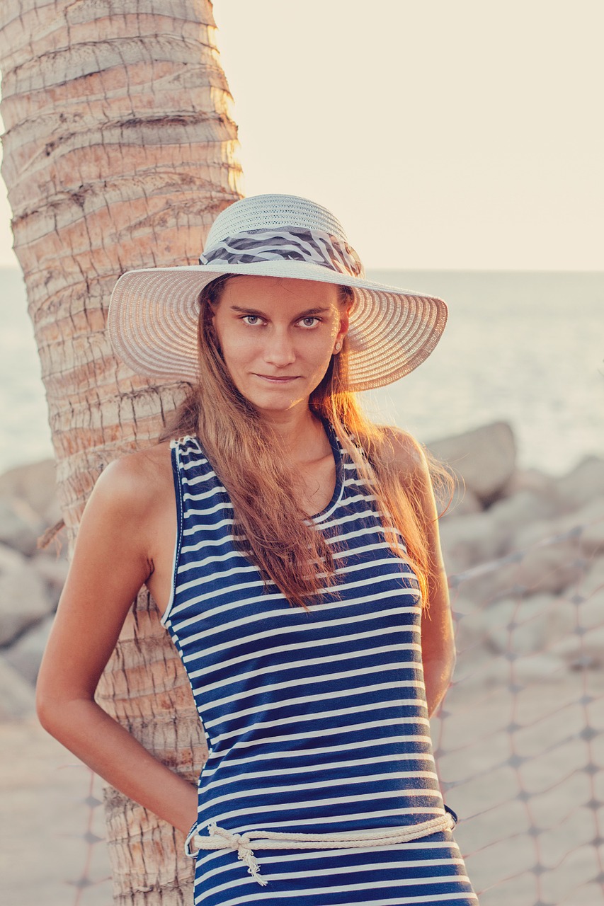 summer young woman hat free photo