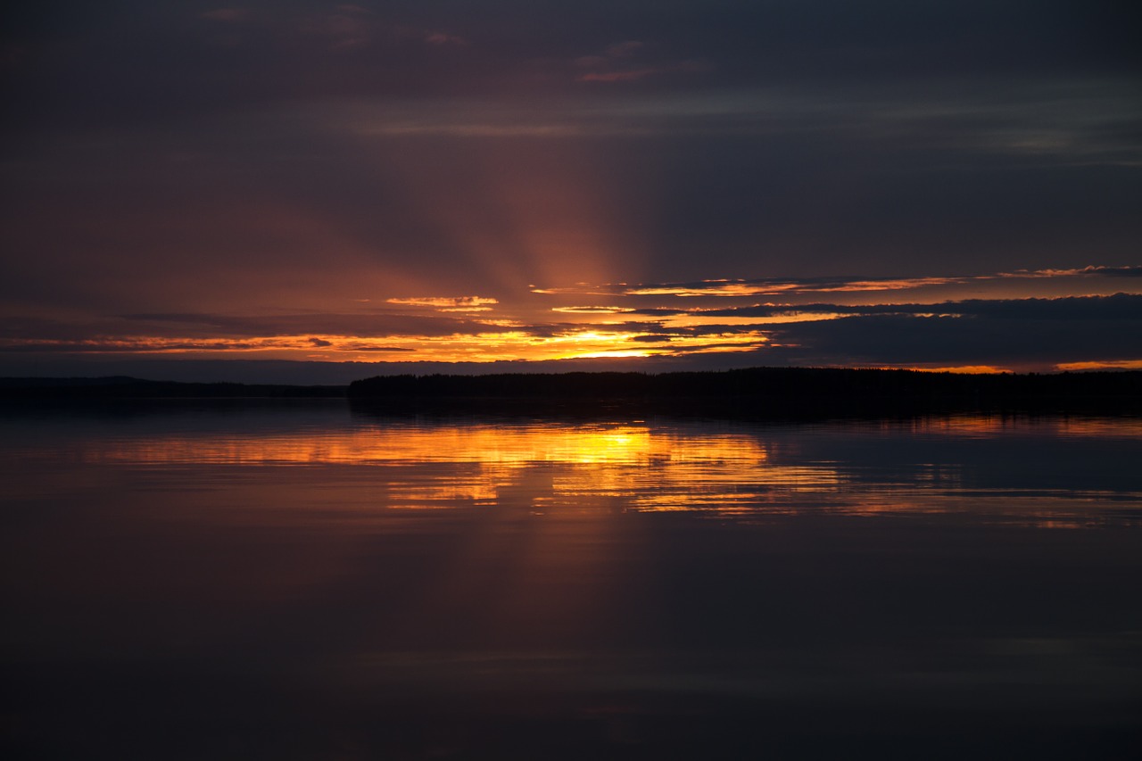 summer lake evening free photo