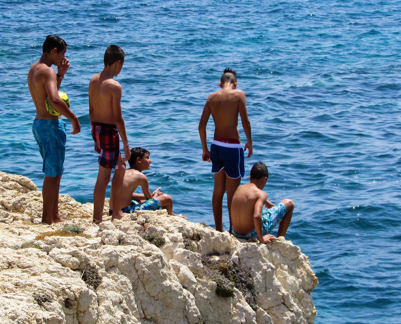 summer sea boys free photo