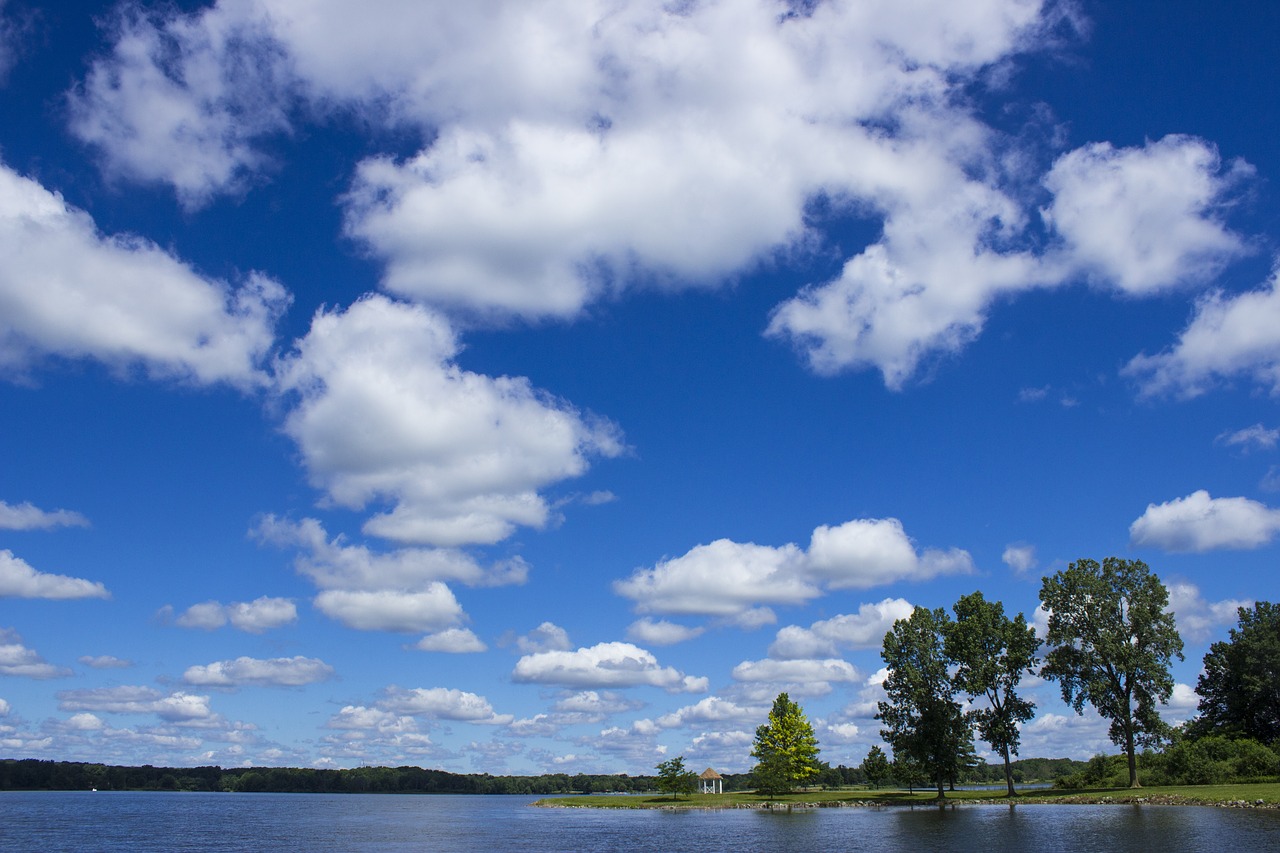 summer clouds lake free photo