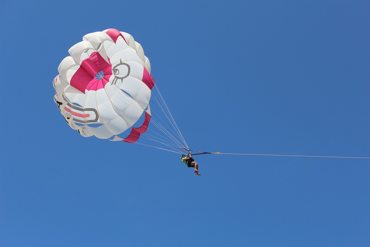 summer parachute parasailing free photo