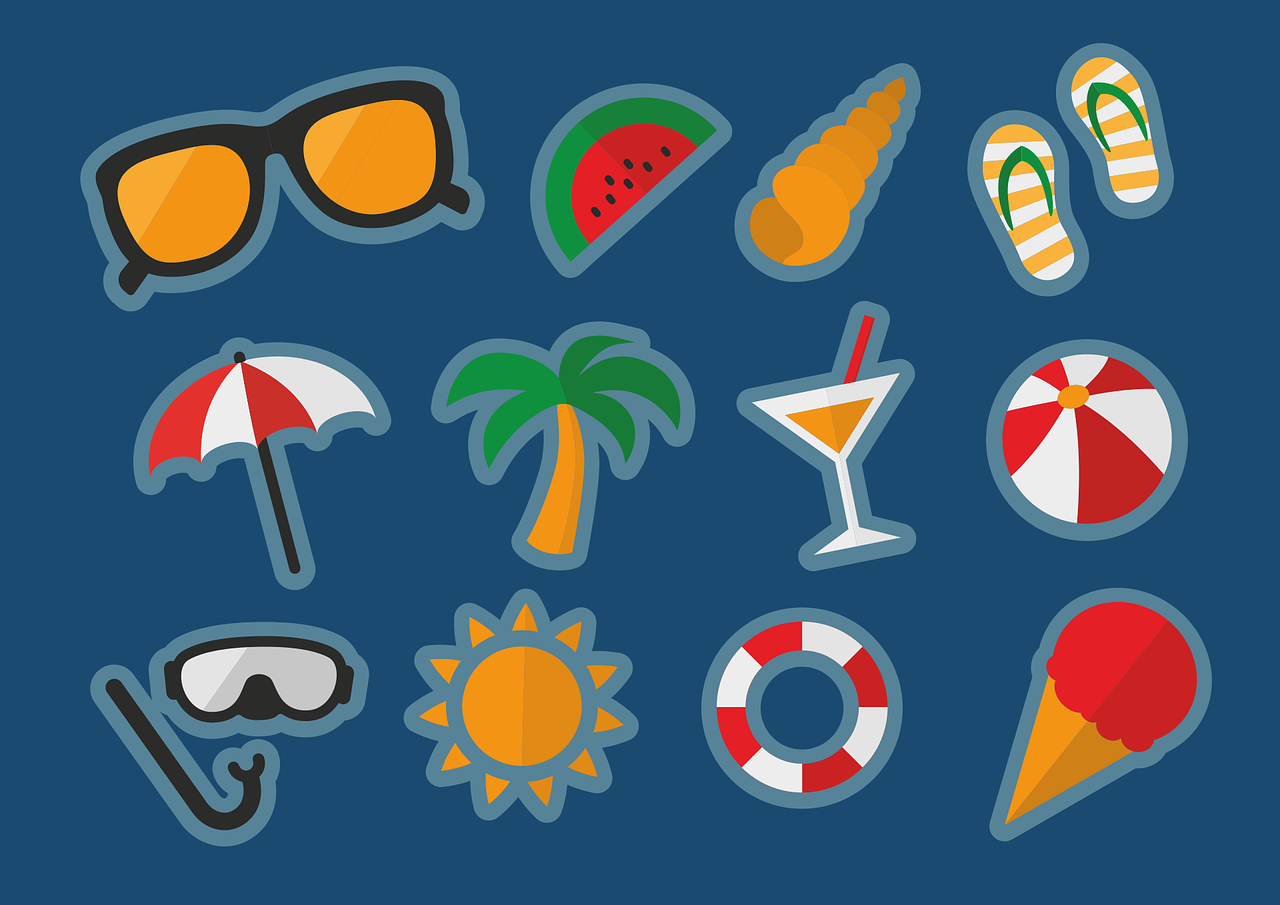 summer stickers motives free photo