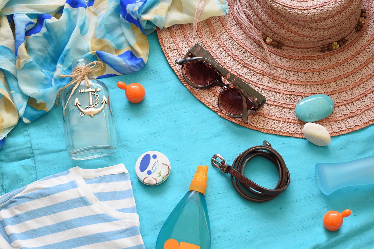 summer  summer flat lay  flat lay free photo