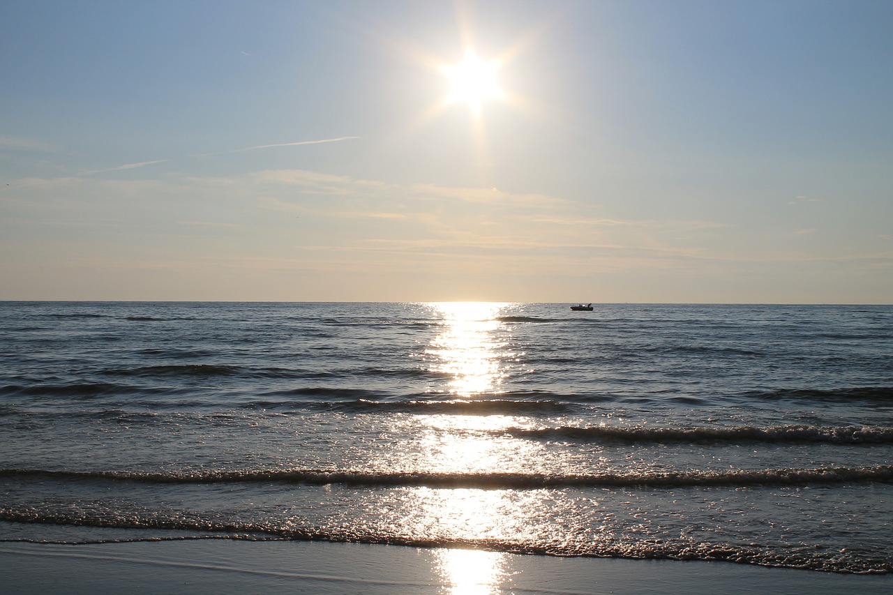 summer north sea sunset free photo