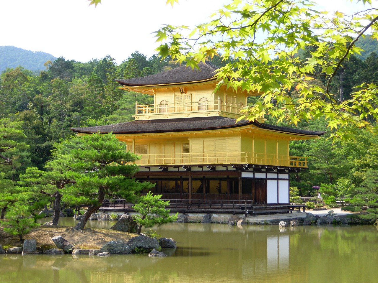 summer temple of the golden pavilion japan free photo