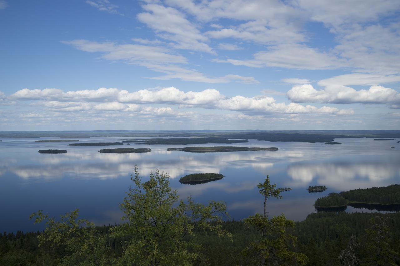 finnish lake island free photo