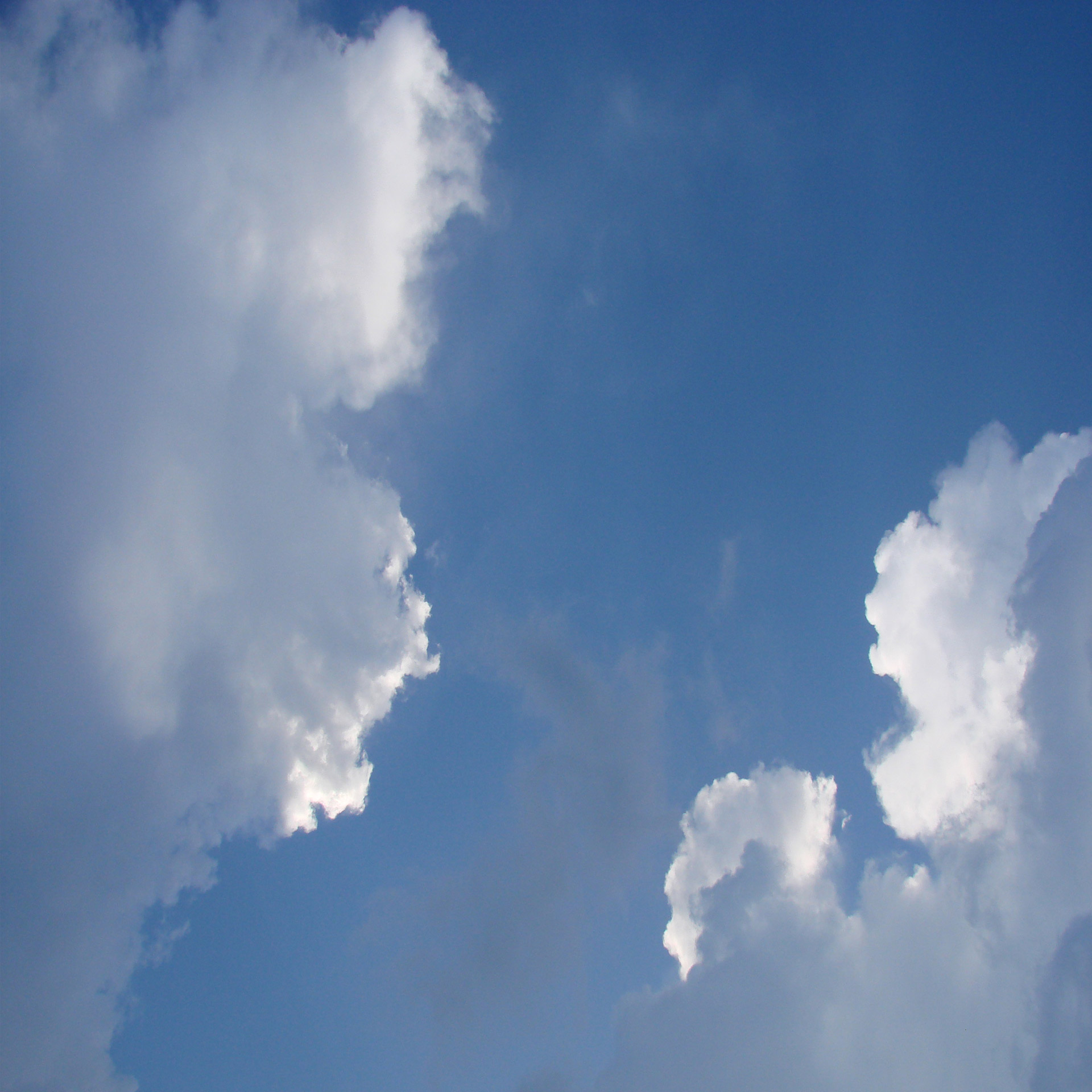 summer clouds brightened by sun blue sky free photo