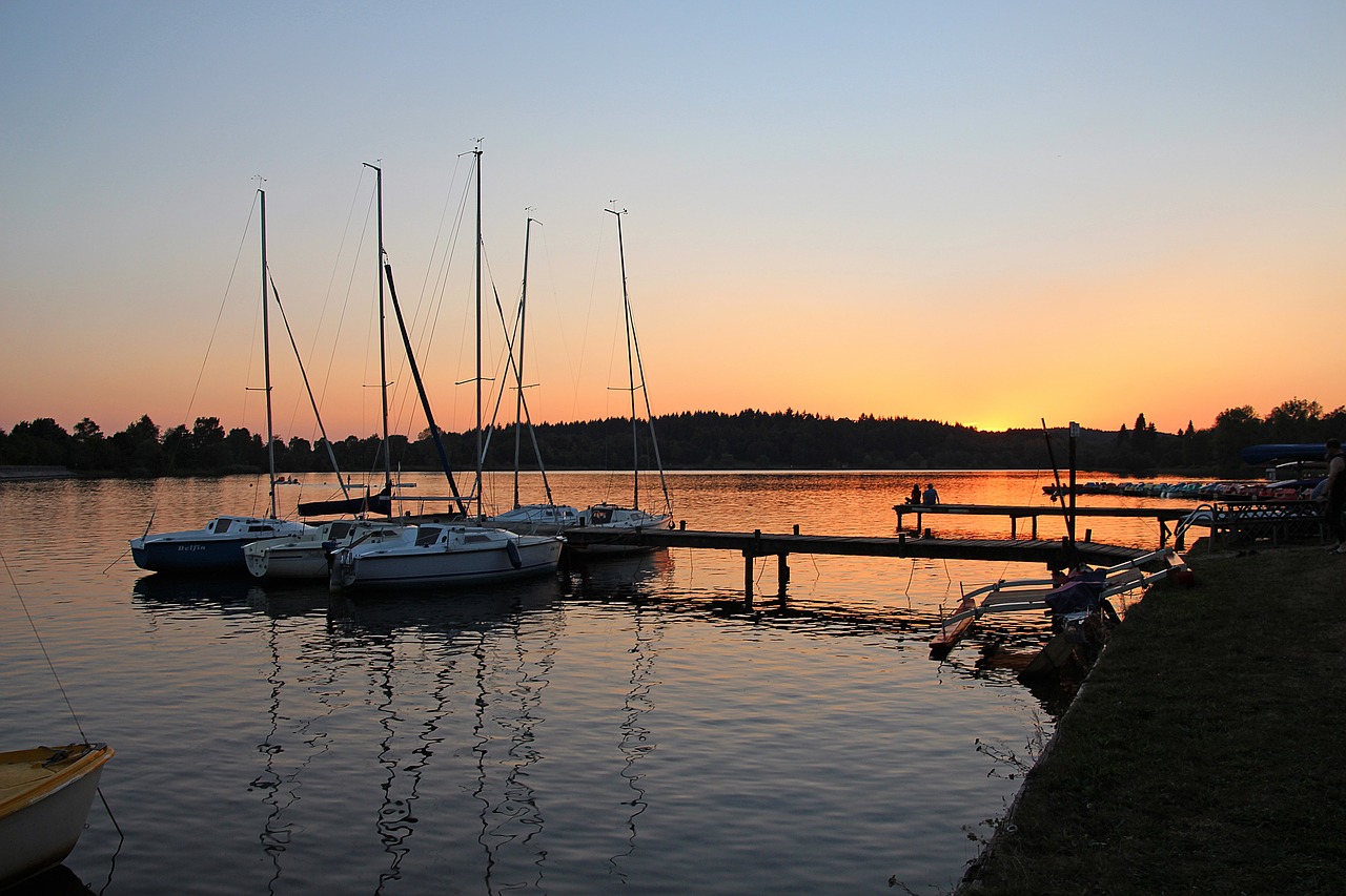 summer evening sunset silent lake free photo