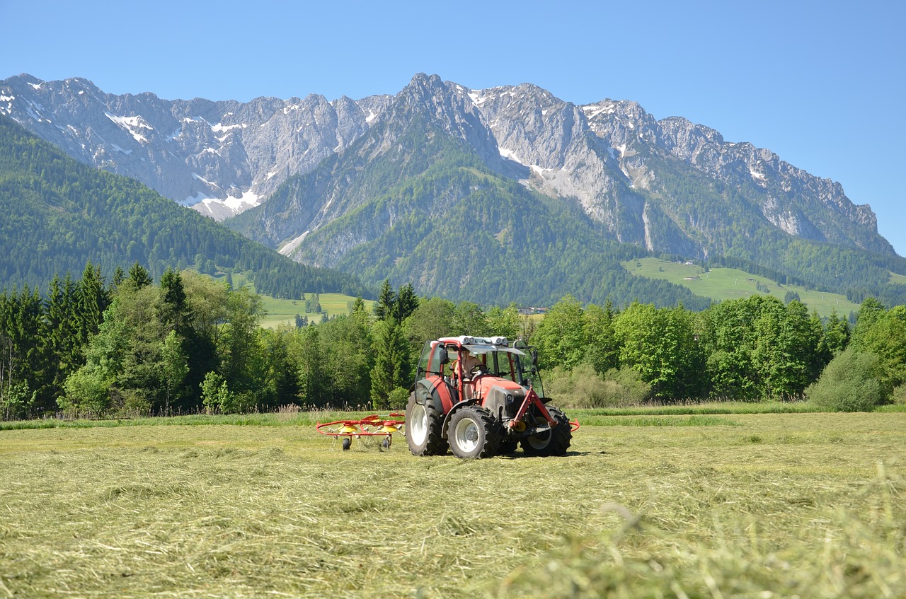 summer in the hills hay tractor free photo