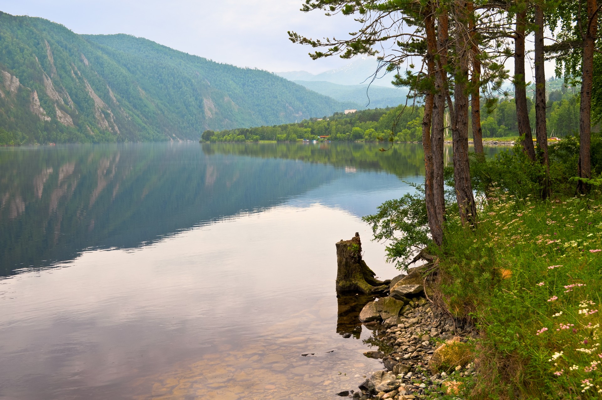 river mountain landscape free photo