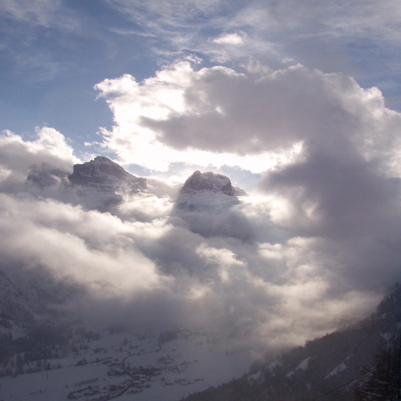 summit mountain clouds free photo