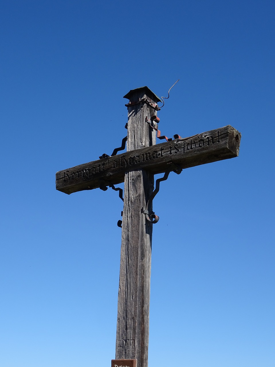 summit cross cross blue sky free photo