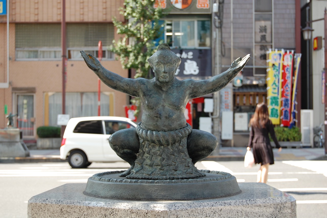 sumo  fighter  sculpture free photo